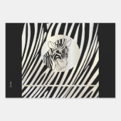 Zebra-Muster in Schwarz und Weiß Geschenkpapier Set (Vorderseite 2)