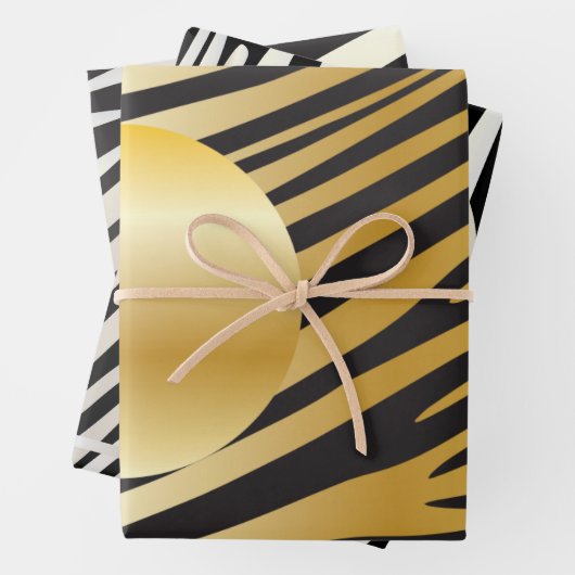 Zebra-Muster in Schwarz und Weiß Geschenkpapier Set (Beispiel)