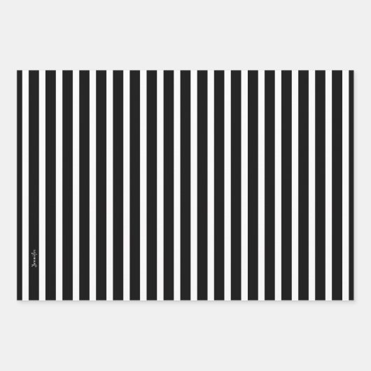 Zebra-Muster in Schwarz und Weiß Geschenkpapier Set (Vorderseite 2)