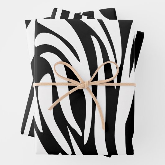 Zebra-Muster in Schwarz und Weiß Geschenkpapier Set (Beispiel)