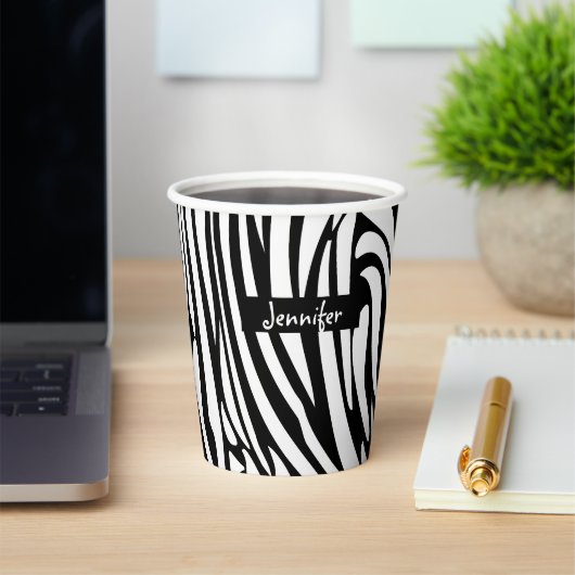 Zebra-Muster in Schwarz und Weiß Pappbecher (InSitu)