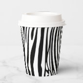 Zebra-Muster in Schwarz und Weiß Pappbecher (Rückseite)