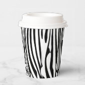 Zebra-Muster in Schwarz und Weiß Pappbecher (Rechts)