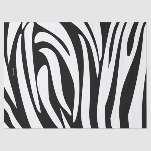Zebra-Muster in Schwarz und Weiß Seidenpapier (Vorderseite)
