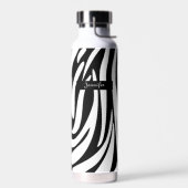 Zebra-Muster in Schwarz und Weiß Trinkflasche (Links)