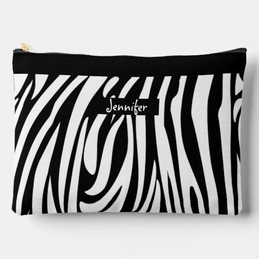 Zebra-Muster in Schwarz und Weiß Zubehörtasche (Vorderseite)