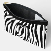 Zebra-Muster in Schwarz und Weiß Zubehörtasche (Offen)