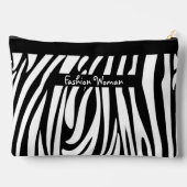 Zebra-Muster in Schwarz und Weiß Zubehörtasche (Rückseite)