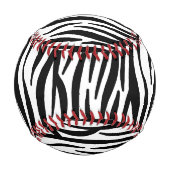 Zebra-Muster in Weiß und Schwarz Baseball (Rückseite)