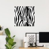 Zebra-Muster in Weiß und Schwarz Poster (Heimbüro)