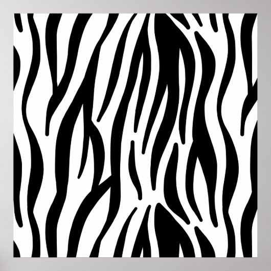 Zebra-Muster in Weiß und Schwarz Poster (Vorne)