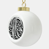 Zebra-Muster Keramik Kugel-Ornament (Rechts)