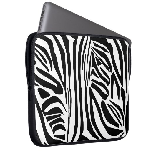 Zebra-Muster Laptopschutzhülle (Vorne Rechts)