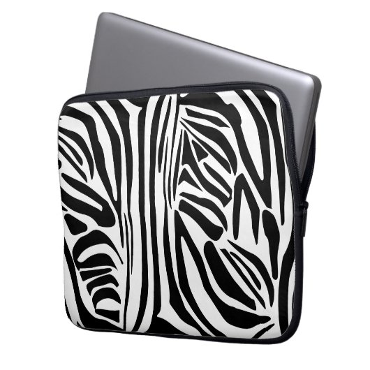 Zebra-Muster Laptopschutzhülle (Vorderseite Links)