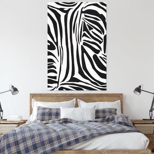 Zebra-Muster Leinwanddruck (Insitu (Schlafzimmer))