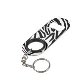 Zebra-Muster Mini Flaschenöffner (Rückseite Schrägansicht)