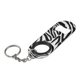 Zebra-Muster Mini Flaschenöffner (Vorderseite Schrägansicht)