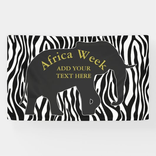Zebra Muster mit Elephant + Ihre Ideen Banner (Horizontal)