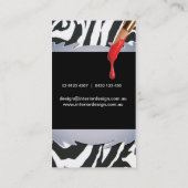 Zebra Muster mit Paint Tin Visitenkarte (Rückseite)