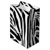 Zebra-Muster Mittlere Geschenktüte (Rückseite Schrägansicht)