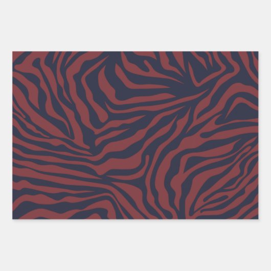 Zebra Muster Modern Christmas Preppy Animal Print Geschenkpapier Set (Vorderseite 3)