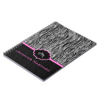 Zebra-Muster-Monogramm für Schwarz/Weiß
