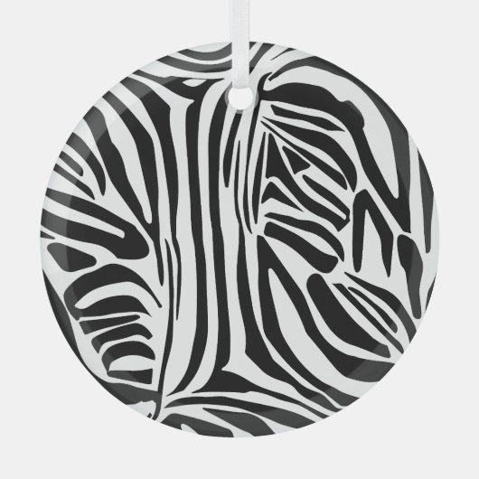 Zebra-Muster Ornament Aus Glas (Vorderseite)