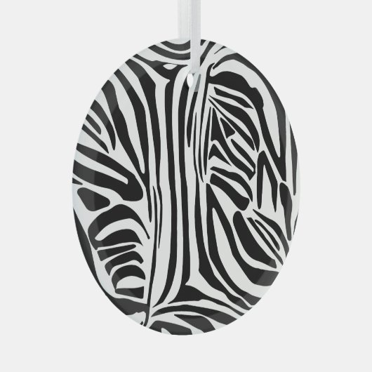 Zebra-Muster Ornament Aus Glas (Vorderseite Rechts)