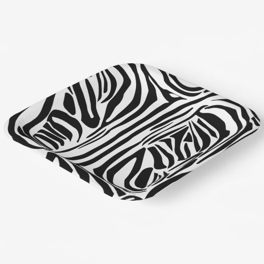Zebra-Muster Pappteller (Gewinkelt)