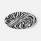 Zebra-Muster Pappteller (Schrägansicht)