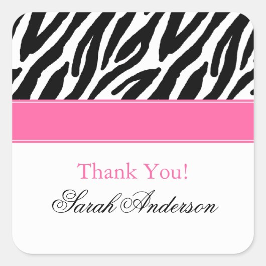 Zebra Muster Personalisiert Square Sticker (Vorderseite)