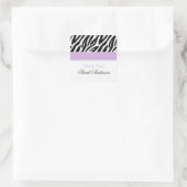 Zebra Muster Personalisiert Square Sticker (Tasche)