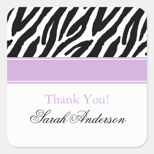 Zebra Muster Personalisiert Square Sticker (Vorderseite)