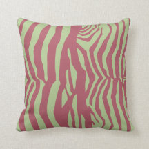 Zebra Muster Pillow in Brick Red und Spring Green