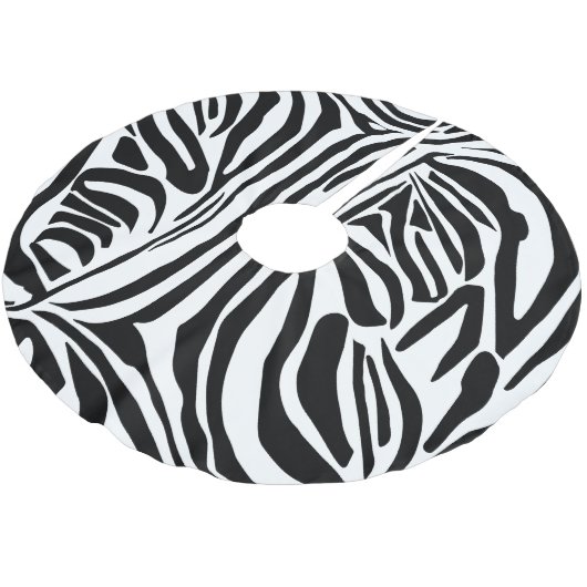 Zebra-Muster Polyester Weihnachtsbaumdecke (Schrägansicht)