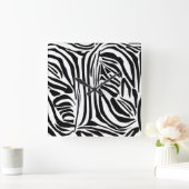 Zebra-Muster Quadratische Wanduhr (Zuhause)