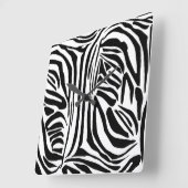 Zebra-Muster Quadratische Wanduhr (Winkel)