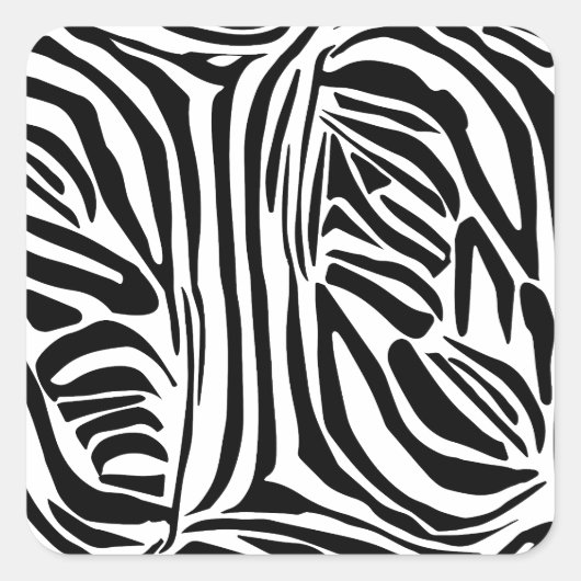 Zebra-Muster Quadratischer Aufkleber (Vorderseite)