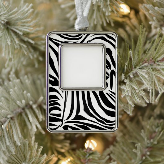 Zebra-Muster Rahmen-Ornament Silber (Baum)