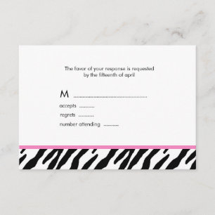 Zebra Muster Response Cards RSVP Karte