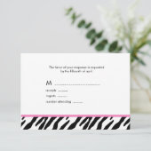 Zebra Muster Response Cards RSVP Karte (Stehend Vorderseite)