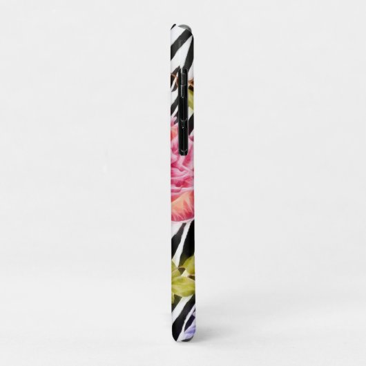 Zebra Muster Rosa Blume und Streifen Case-Mate iPhone Hülle (Hinten/Links)