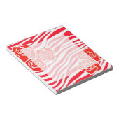 Zebra-Muster + rote Rosen Notizblock (angewinkelt)