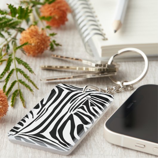 Zebra-Muster Schlüsselanhänger (Vorderseite rechts)