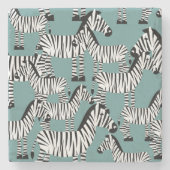 Zebra-Muster Steinuntersetzer (Vorderseite)