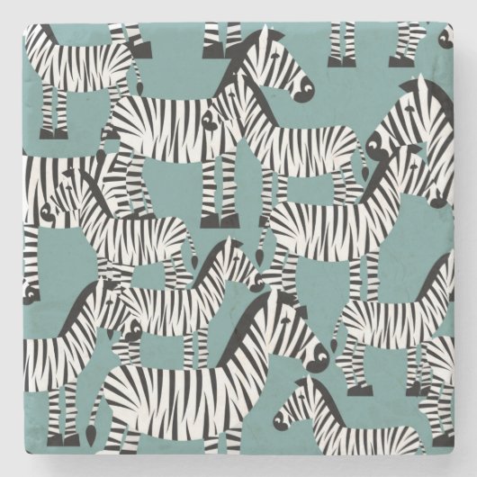 Zebra-Muster Steinuntersetzer (Vorderseite)