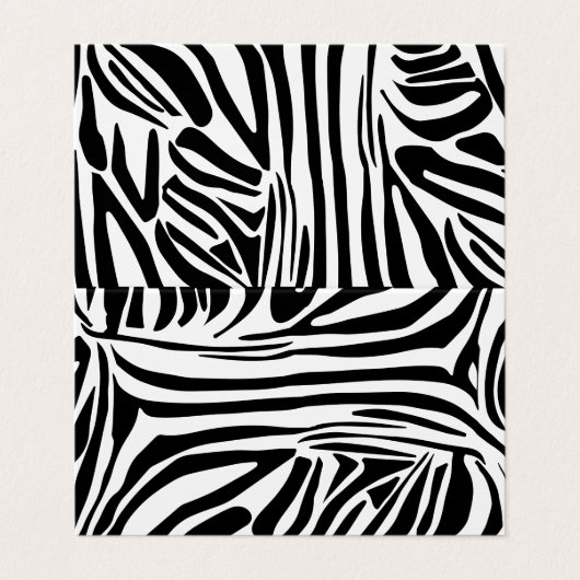 Zebra-Muster Visitenkarten (Außenseite Aufgefaltet)