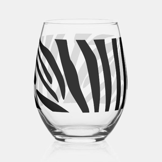 Zebra-Muster Weinglas Ohne Stiel (Vorderseite)