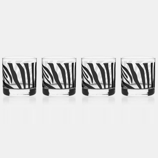 Zebra-Muster Whiskyglas (Vorderseite)