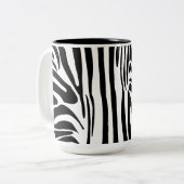 Zebra-Muster Zweifarbige Tasse (Vorderseite Links)
